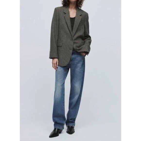 Zara Black and Gray Checkered Blazer - Picture 3 of 6